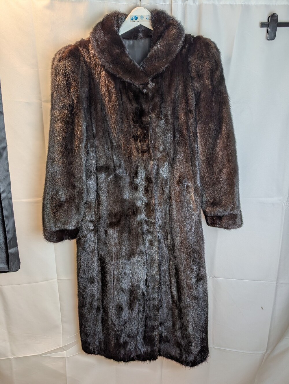 Vintage Luxury Full Length Dark Brown Genuine Mahogany Mink Fur Coat L in VGUC